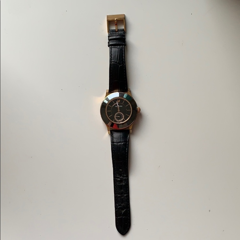 Swarovski watch with leather band